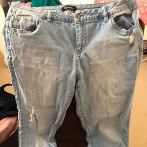 Light wash blue jeans!